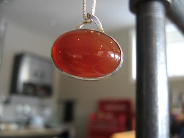 13-123 Sterling Carnelian Pendant