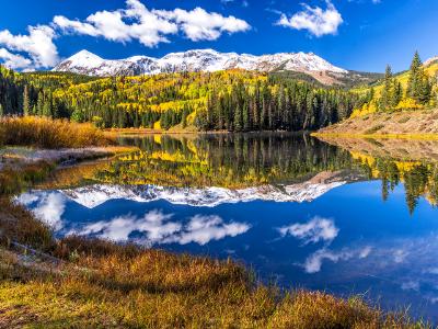 Woods Lake Mountain Snow Reflected Woods Lake Mountain Snow Reflected