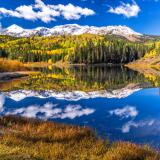 Woods Lake Mountain Snow Reflected