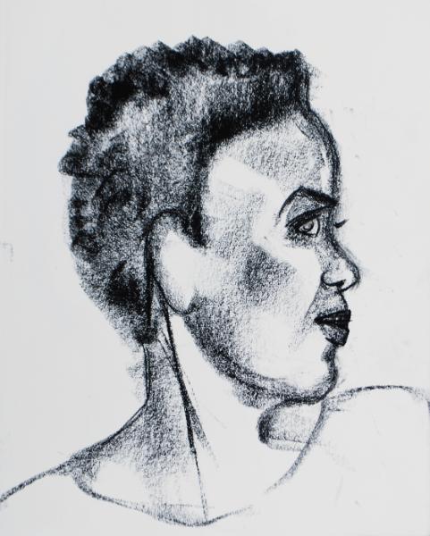 Catherine, Charcoal Profile (Flirty)