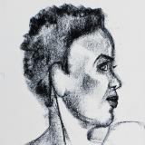 Catherine, Charcoal Profile (Flirty)