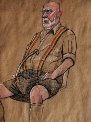 Virgil, Seated, with Suspenders