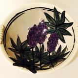 Purple Lupine Flower Bowl with Handles