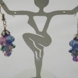 E-14 Purple & Pink Flower Earrings