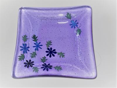 Clear blue flower plate Clear blue flower plate