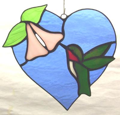 Heart & Hummingbird Suncatcher Heart & Hummingbird Suncatcher