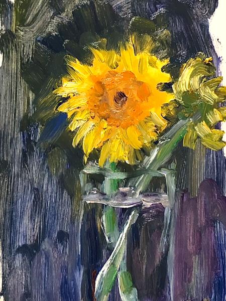 Sunflower demonstration 12” x 16” oil