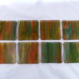 CO1206 - Orange & Deep Forest Green Streaky Coasters