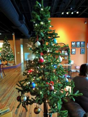 Ornaments on the Alpine tree at Vienna Coffee House 2015 to benefit Blount Family Promise