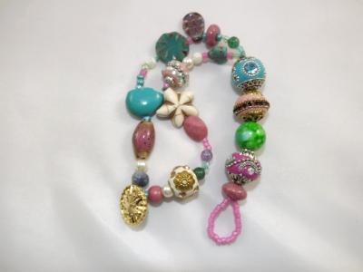B-160 Pink & Aqua Chunky Bracelet B-160 Pink & Aqua Chunky Bracelet