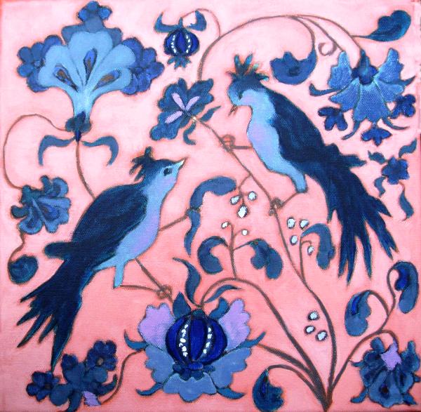 two birds pink