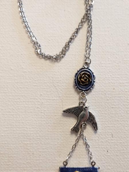 Bird and purse charm  necklace