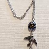 Bird and purse charm  necklace