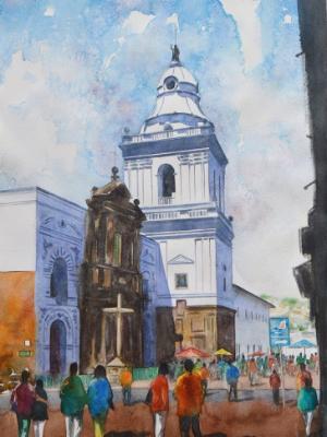 San Agustin church, 35cm x 50cm, 2015