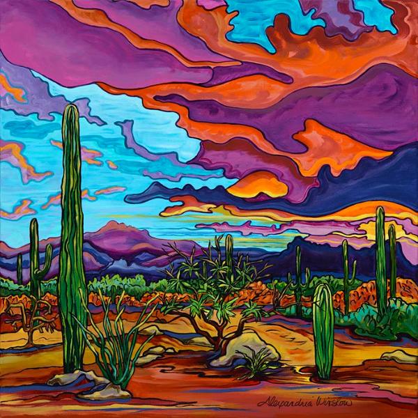 Desert Color Burst - 24x24 Original Acrylic on Gallery Wrap Canvas SOLD