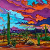 Desert Color Burst - 24x24 Original Acrylic on Gallery Wrap Canvas SOLD