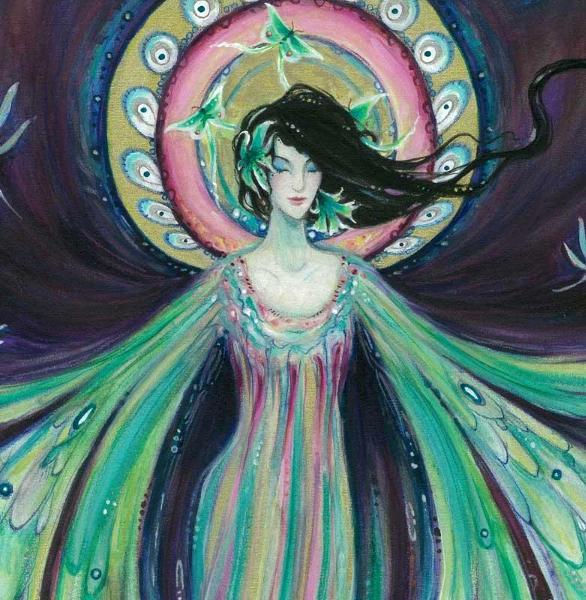 Luna Moth fairy angel art print 