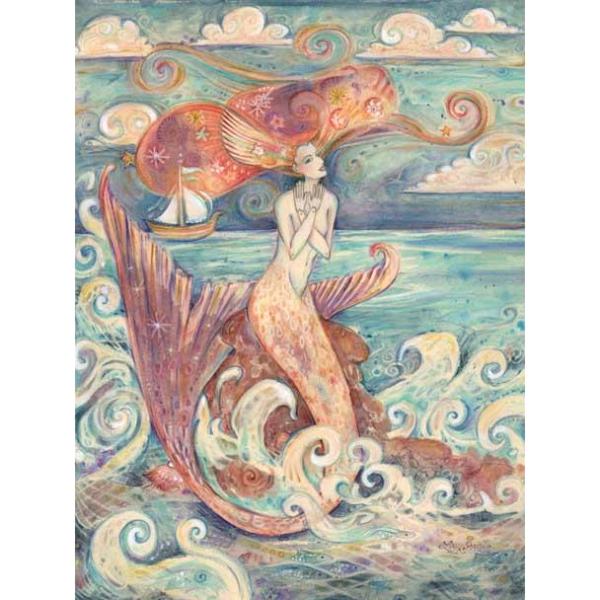 Ulysses Muse art print mermaid siren mythology whimsical art by Liza Paizis
