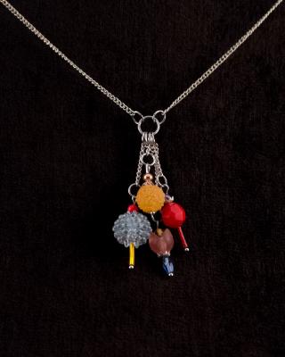 Necklace 16.5", Drop of Charms - 2.5" Necklace 16.5", Drop of Charms - 2.5"