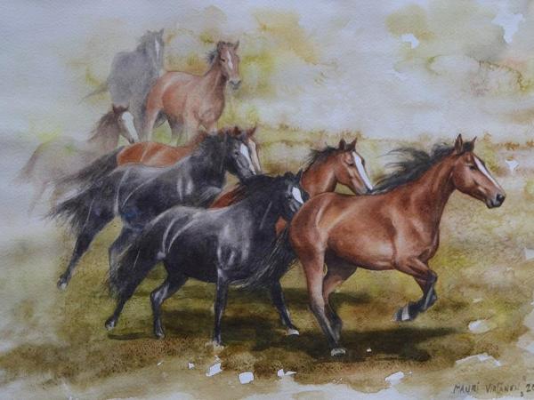 Wild horses of Kentucky,  35cm x 50cm, 2014