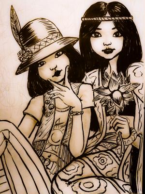 Peace and Love, ink on paper with Photoshop effects, 11x14. 2021. Peace and Love, ink on paper with Photoshop effects, 11x14. 2021.