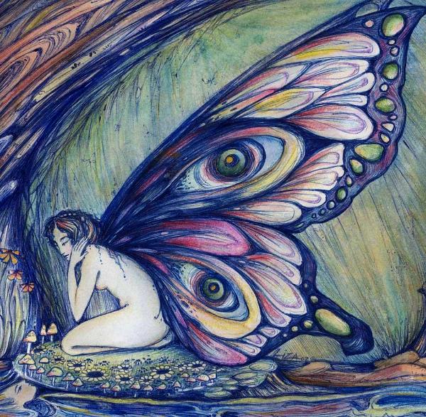 Fairy art print from an original painting by Liza Paizis