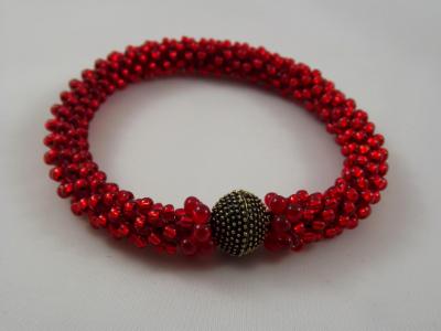 B-29 red crocheted rope bracelet B-29 red crocheted rope bracelet