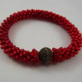 B-29 red crocheted rope bracelet