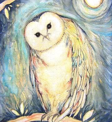 Blue Owl Art print from the original painting