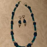 Glass pearls and turquoise set 