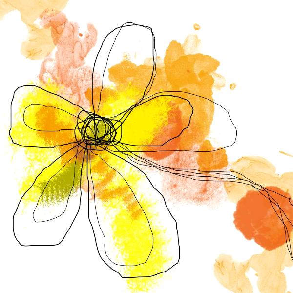 An Orange Flower in Water