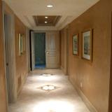 Venetian plaster walls, antique doors and frames