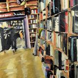 Powells in Portland, OR 18" x 24 " oil on canvas