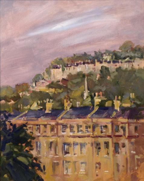 No. 50.  Lansdown Crescent on the Hill, oils, 8x10ins