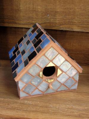 Blue birdhouse