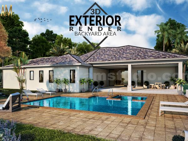 3D Architectural Rendering Residential House, Houston - Texas