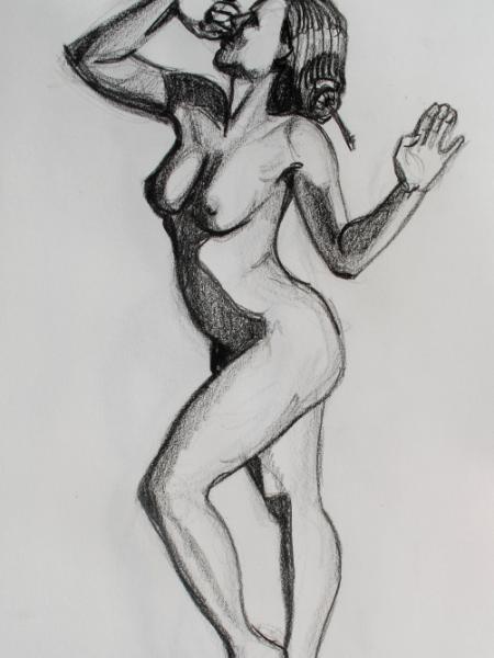 Standing Female Nude, Side View
