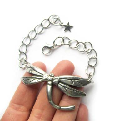 Art Nouveau Dragonfly bracelet statement jewelry dragonfly bangle