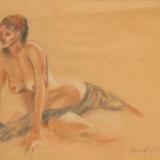 U7 Female Nude with Shawl
