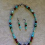 glass and wooden bead set