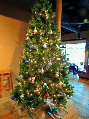 Ornaments on the Large Tree at Vienna Coffee House 2015 to benefit Blount Family Promise