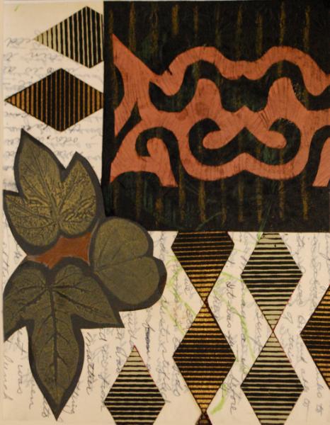 Collage With Leaves and Stripes