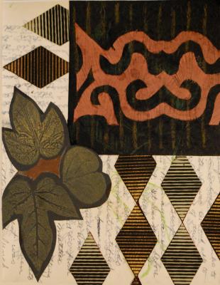 Collage With Leaves and Stripes Collage With Leaves and Stripes