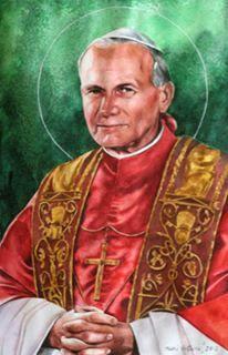 Watercolor portrait of Pope JOHN PAUL II, 80cm x 60cm, 2013 Watercolor portrait of Pope JOHN PAUL II, 80cm x 60cm, 2013