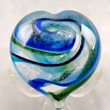 #10242513 Heart solid Glass Glow in Dark 3.18'' X 3.25''  $85.00