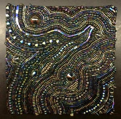 Aurora Borealis Beaded Square - Sold Aurora Borealis Beaded Square - Sold