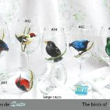 Set of handpainted glasses: BIRDS OF QUITO