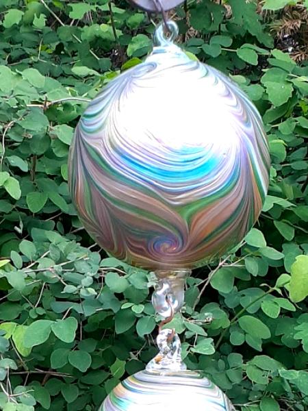 #05192501 3 Ball Hanging Sculpture Starry Night design Iridised LG-6.5'' Med-5'' Sm-3.75'' $250.00