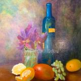 Blue Bottle and Mango, Oil, 24" x 18" NFS