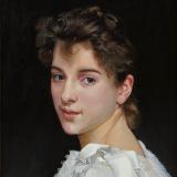 Copy after William Bouguereau of portrait of Gabrielle Cot 1890